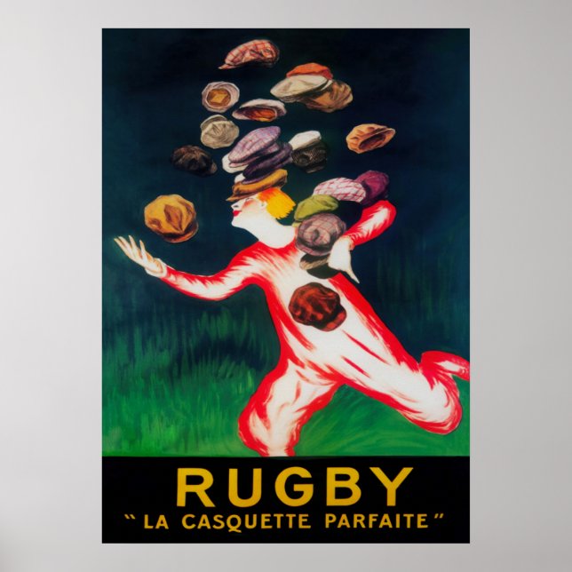 Poster de Moda do Rugby Hats Vintage (Frente)