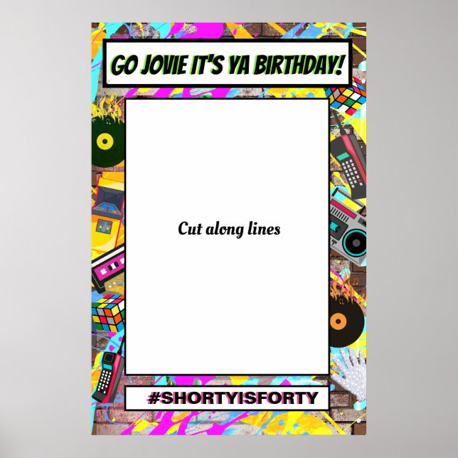 Pôster de Moldura de Cabine de Fotos Retro dos Ano (Frente)