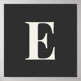 Pôster de Monograma Minimalista | Inicial Cinza e 