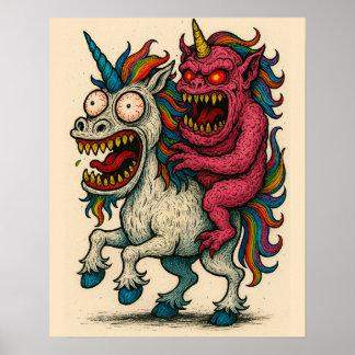 Poster de Monstro do Unicórnio e do Cérebro