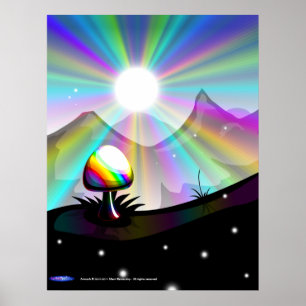 Poster de montanha de Cogumelos