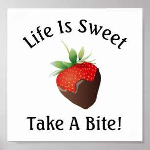 Poster de morango de chocolate