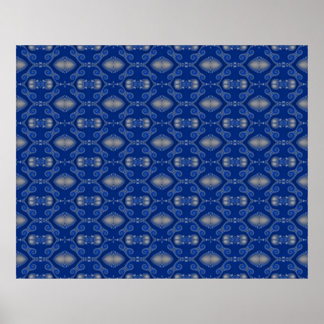 Poster de Mosaico Azul Silver (Frente)