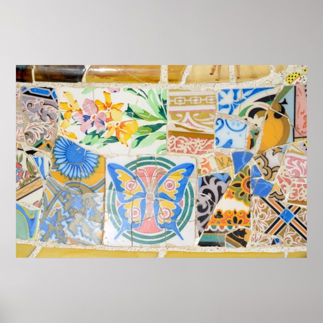 Poster de mosaicos Park Guell (Frente)