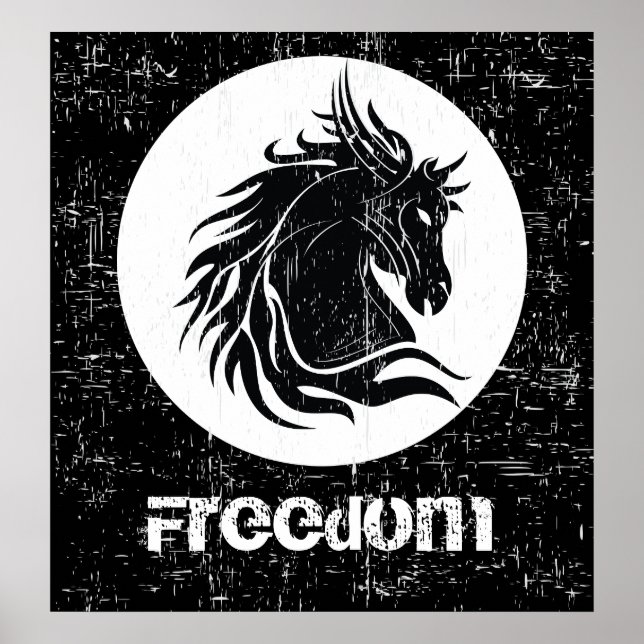 Poster de motivação da cabeça de cavalo branco pre (Frente)