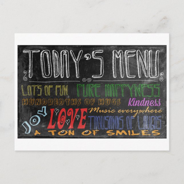 Poster de motivação do Menu de Hoje (Frente)