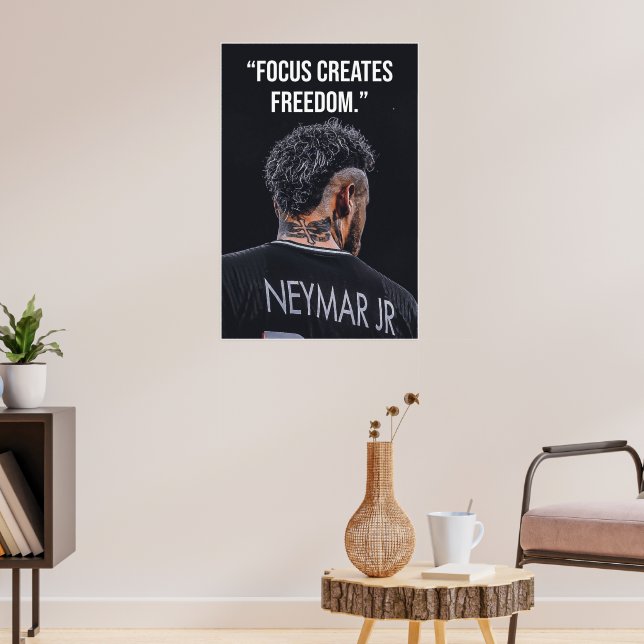 Pôster de Motivação Foco Cria Liberdade (Sala de Estar 3)