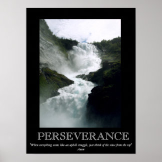 Poster de Motivação Perseverança em Cascata