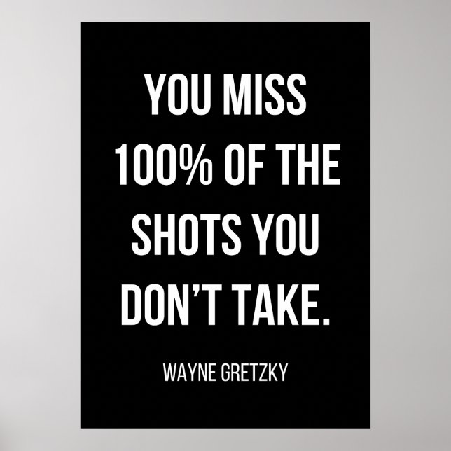 poster de motivação simples, preto e branco (Frente)