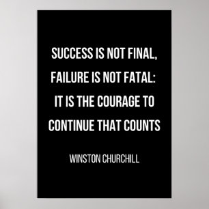 poster de motivação simples, preto e branco