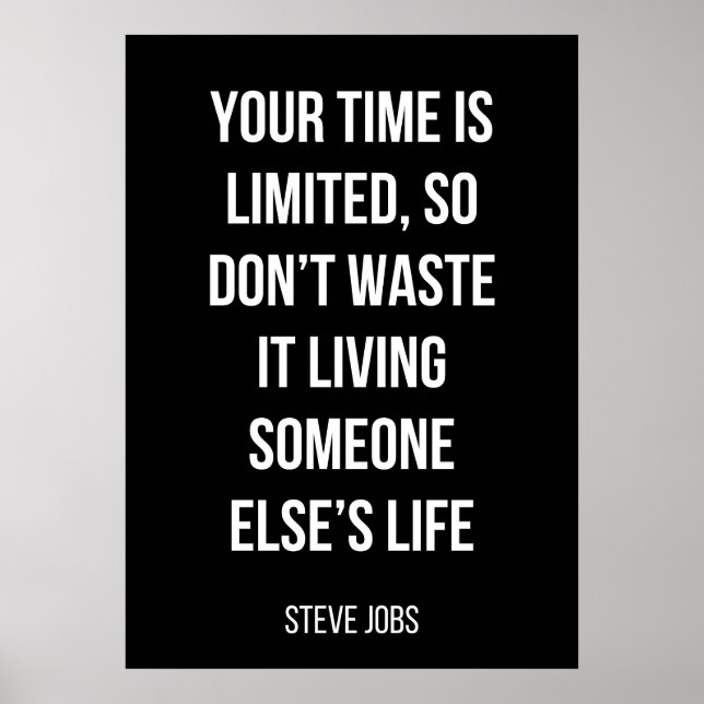 poster de motivação simples, preto e branco (Frente)