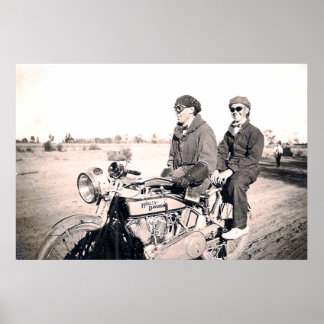 poster de motocicleta masculino da década de 1920