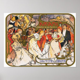 Poster de Mucha: Amants