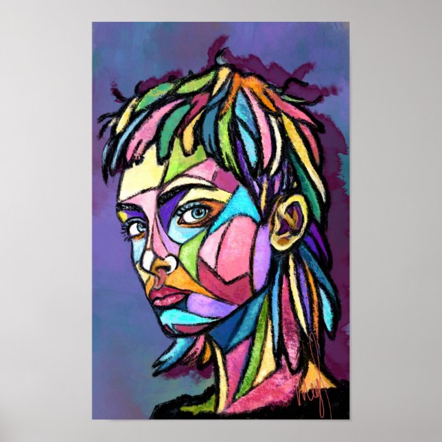 Poster de Mulher Arte Pintada (Frente)