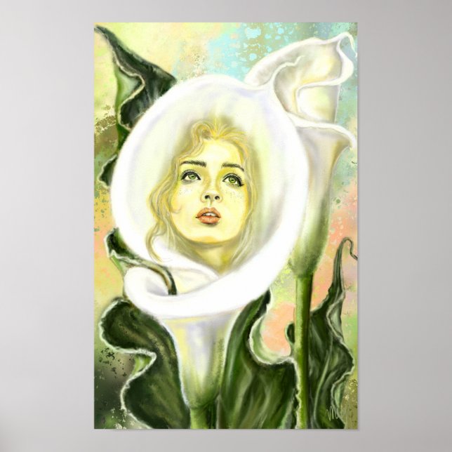 Poster de Mulher com Lírio Calla (Frente)