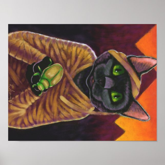 Poster de múmia de gato preto (Frente)