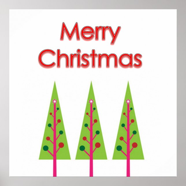 Poster de Muro de Árvores de Natal Verde (Frente)