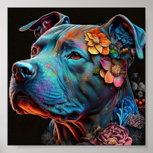 Poster de Muro de Cachorro Colorida