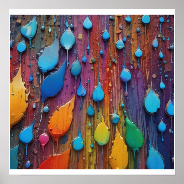 Poster de Muro de Chuva Abstrato (Frente)