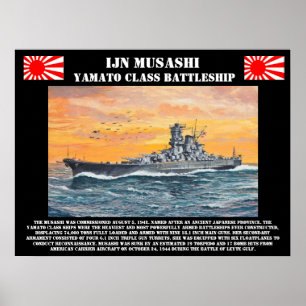 Poster de Musashi da navio de guerra de IJN