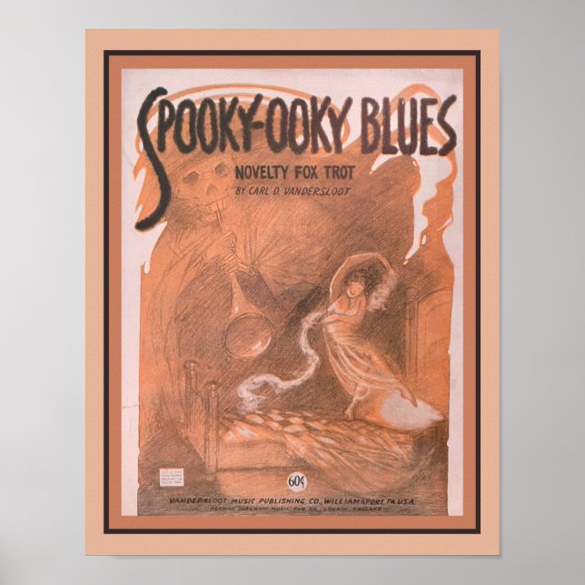 poster de Música da Folha de Blues de Ooky 1920 (Frente)