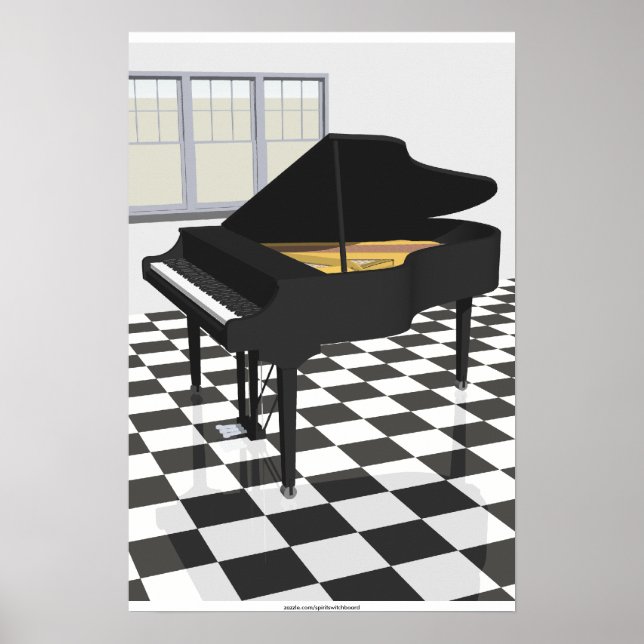 Poster de Música: Grande Piano e Azulejos: Modelo  (Frente)