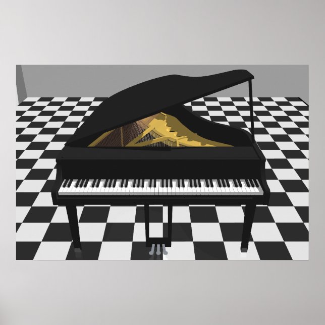 Poster de Música: Grande Piano e Azulejos: Modelo  (Frente)