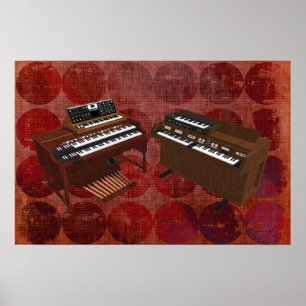 Poster de Música: Teclados Vintage: Modelo 3D: