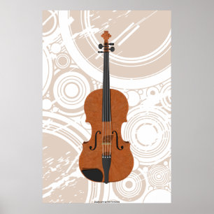 Poster de Música: Violin 3D Model & Circles