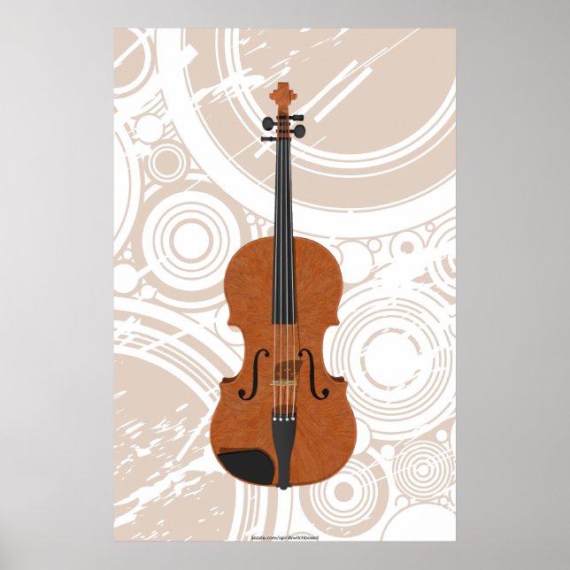 Poster de Música: Violin 3D Model & Circles (Frente)