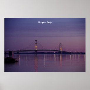 poster de nascer do sol da ponte Mackinac