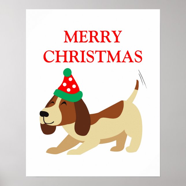 Poster de Natal, Cachorro Cachorro Poster, Festivo (Frente)