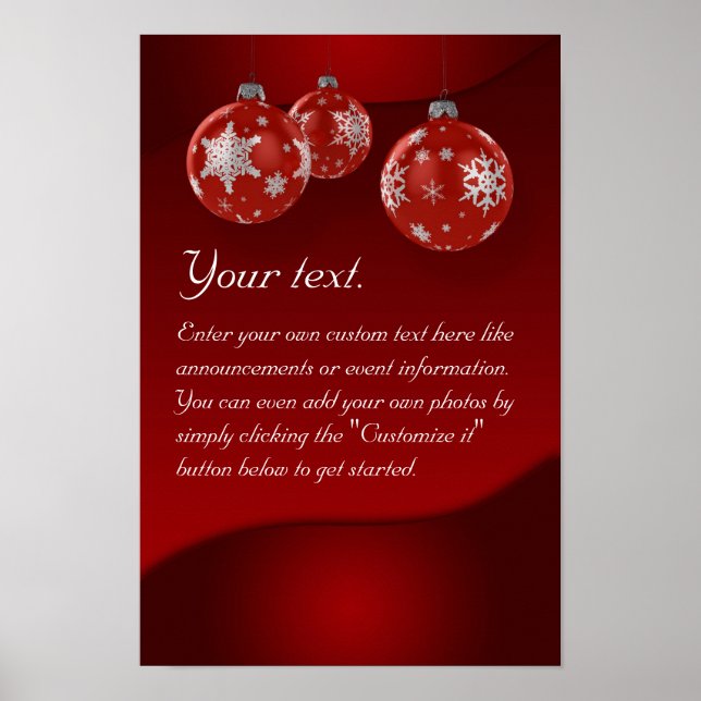 Poster de Natal com ornamentos (Frente)