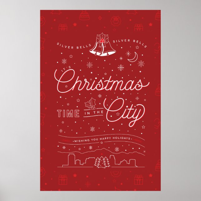 Poster de Natal da Silver Bells 24x36 / Vermelho (Frente)