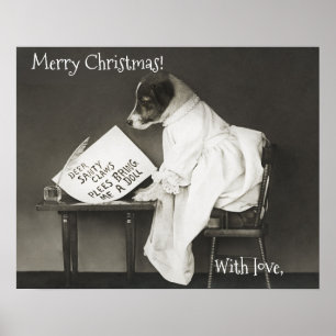 Poster de Natal de Cachorro Cachorro Personalizado
