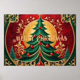 Poster de Natal de Férias de Árvore