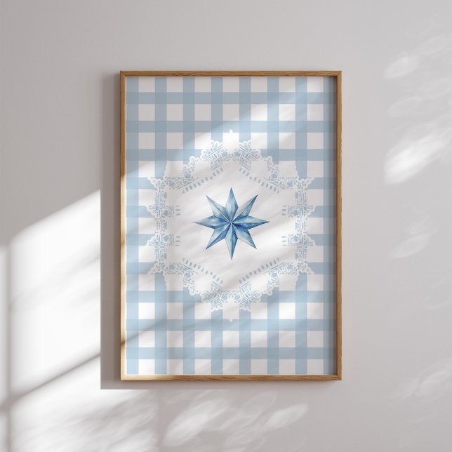 Poster de Natal de Gingham Star (Criador carregado)