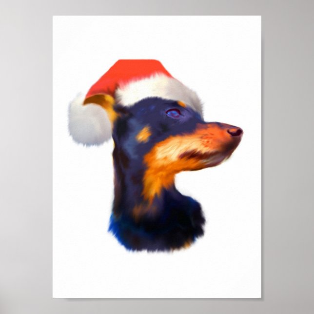 Poster de Natal de Miniatura Pinscher (Frente)