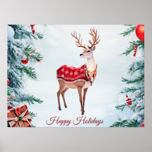 Poster de Natal de Reindeer
