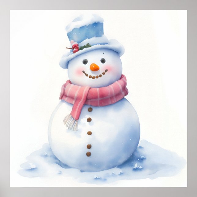 Poster de Natal de Snowman (Frente)
