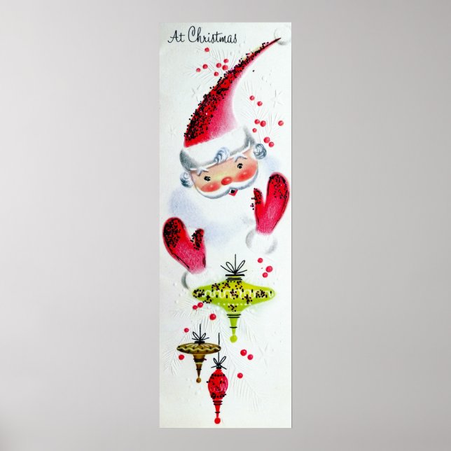 Poster de Natal dos Papais noeis de retro Vintage (Frente)