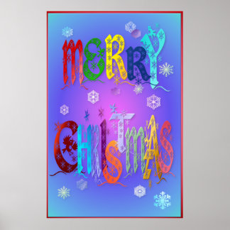 Poster de Natal Feliz e Colorido