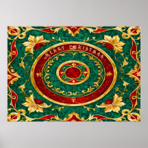 Poster de Natal Floral Decorativo