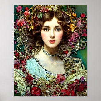 Poster de Natal inspiração Senhora Mucha