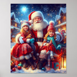 Poster de Natal lindo e adorável do Papai Noel