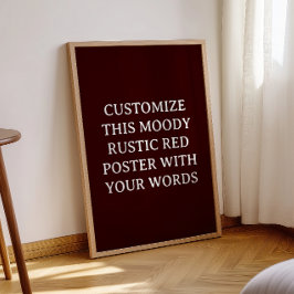 Poster de Natal Rustic Dark Red Custom