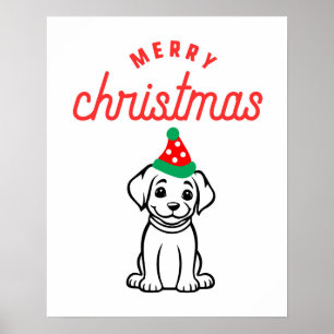 Poster de Natal, Sinal de Xmas Cachorro, Festivo B