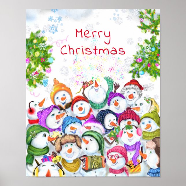 Poster de Natal Snowman (Frente)