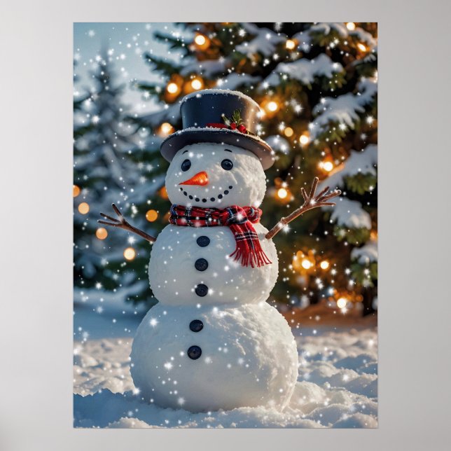 Poster de Natal Snowman (Frente)