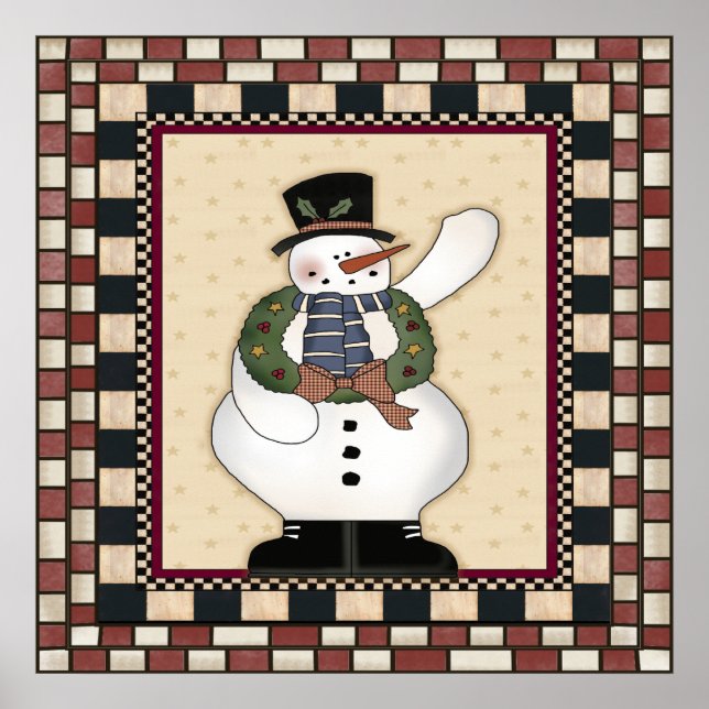 Poster de Natal Snowman (Frente)